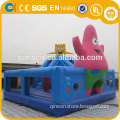 Spongebob theme Inflatable bouncer with printed characters , Inflatable bouncy castle with rental slide game